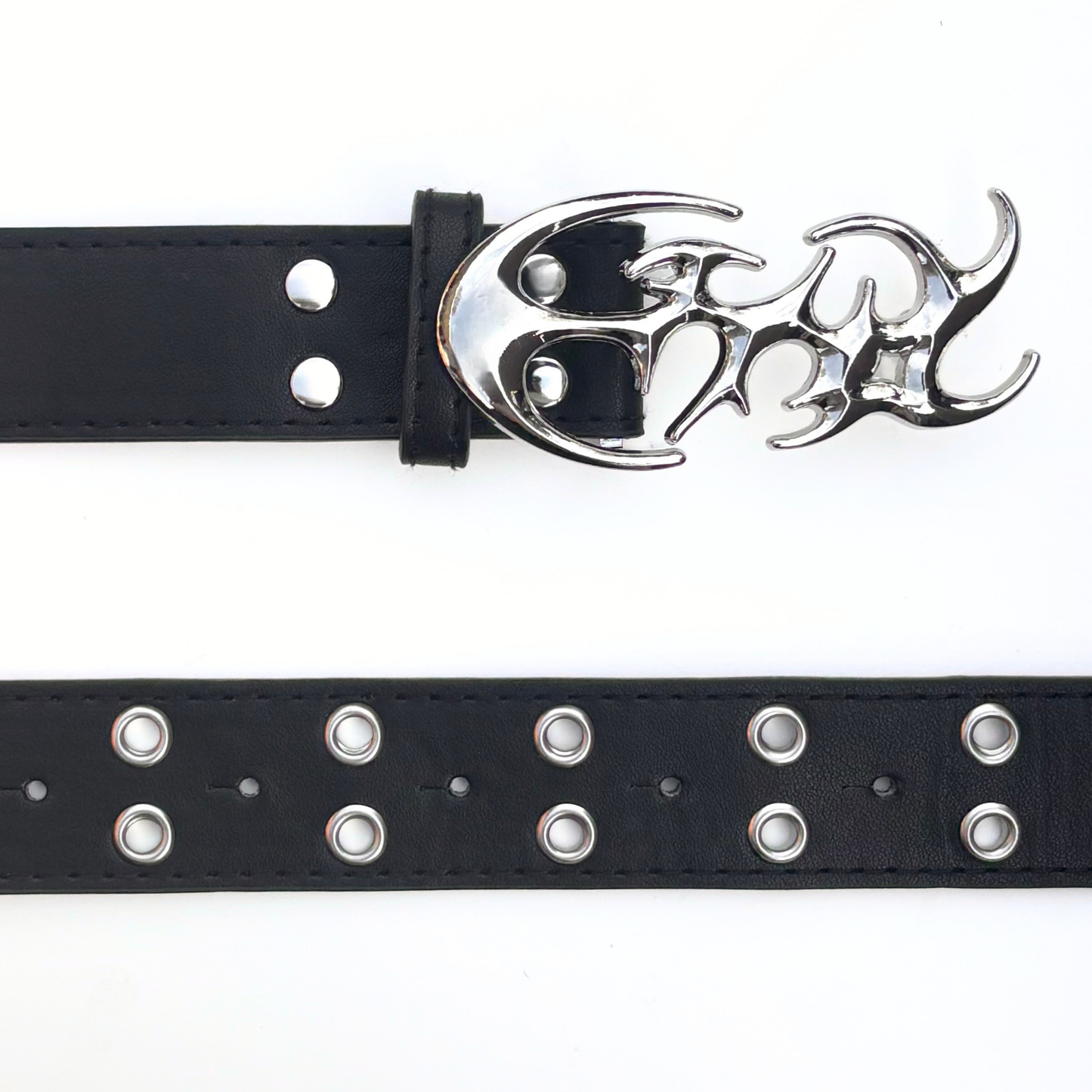 Black Abstract Buckle Belt
