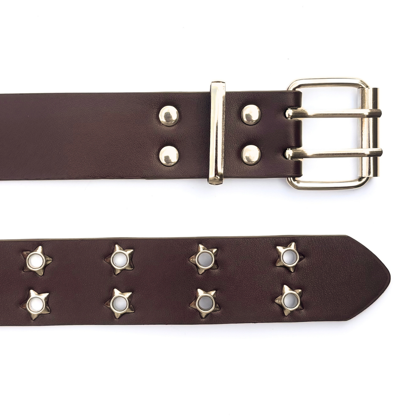 Brown Star Stud Hole Belt