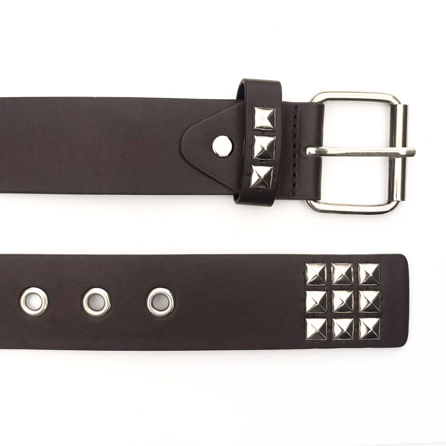 Brown Square Stud Belt