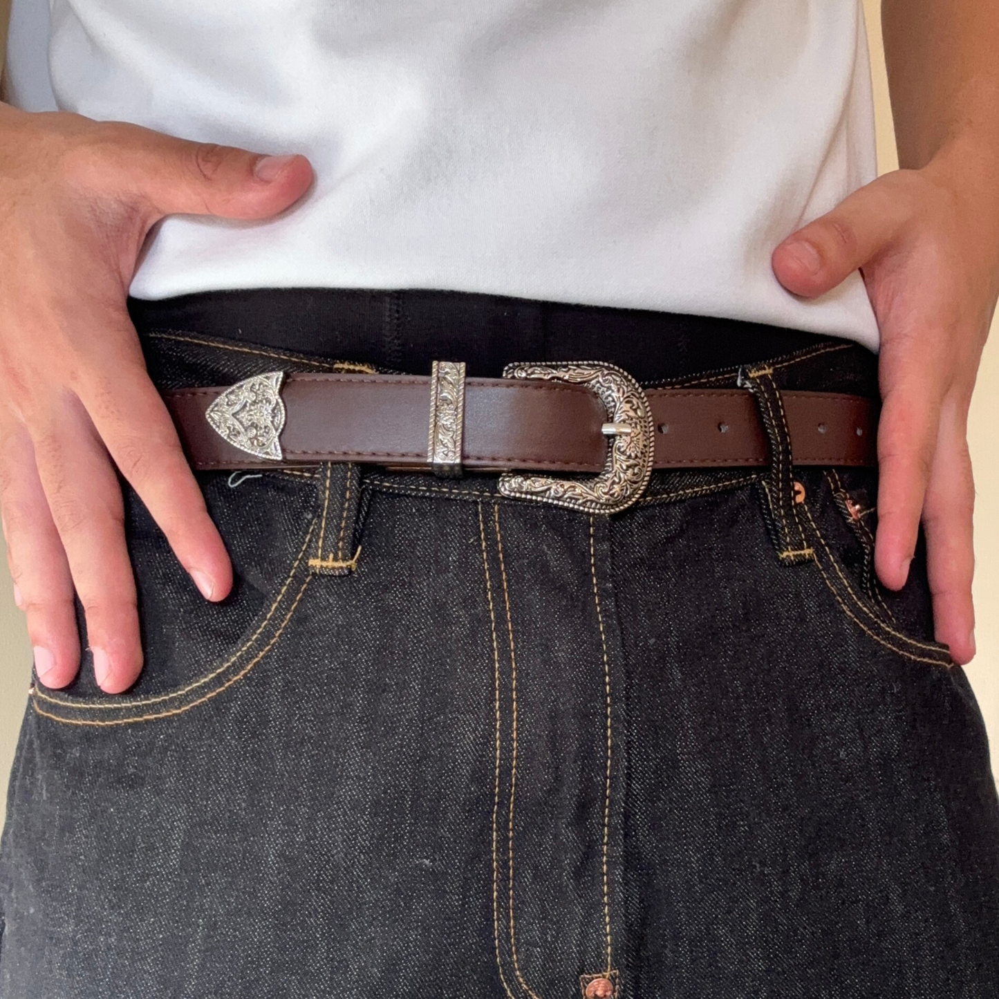 Brown Western Buckle Belt