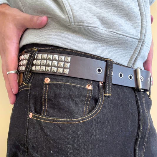 Brown Square Stud Belt