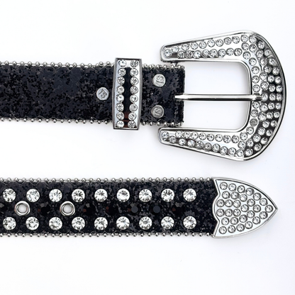 Rhinestone Black Y2K Belt