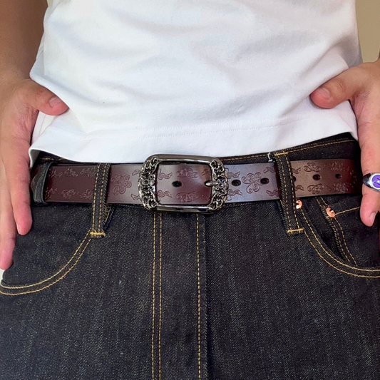 Brown Floral Vintage Belt