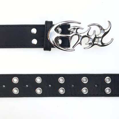 Black Abstract Buckle Belt