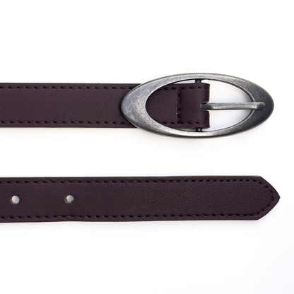 Brown Oval Buckle Belt