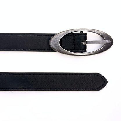 Black Oval Buckle Belt