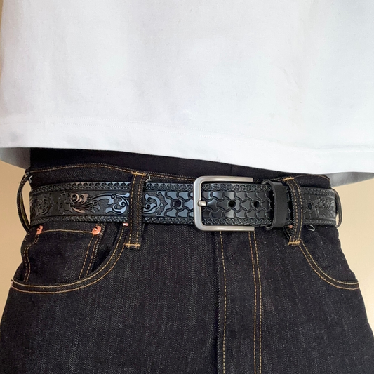 Black Japanese Style Belt