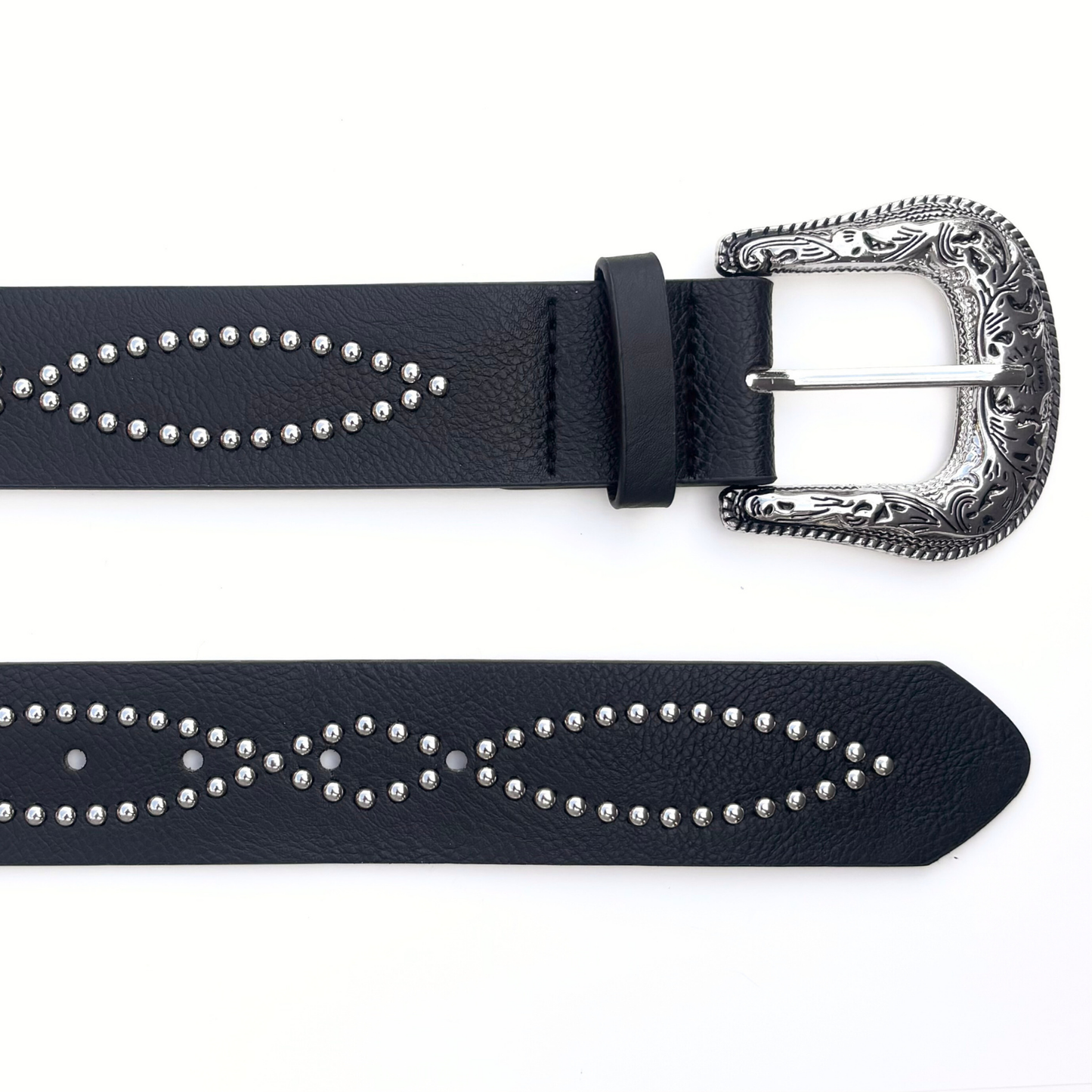 Black Studded Western Belt