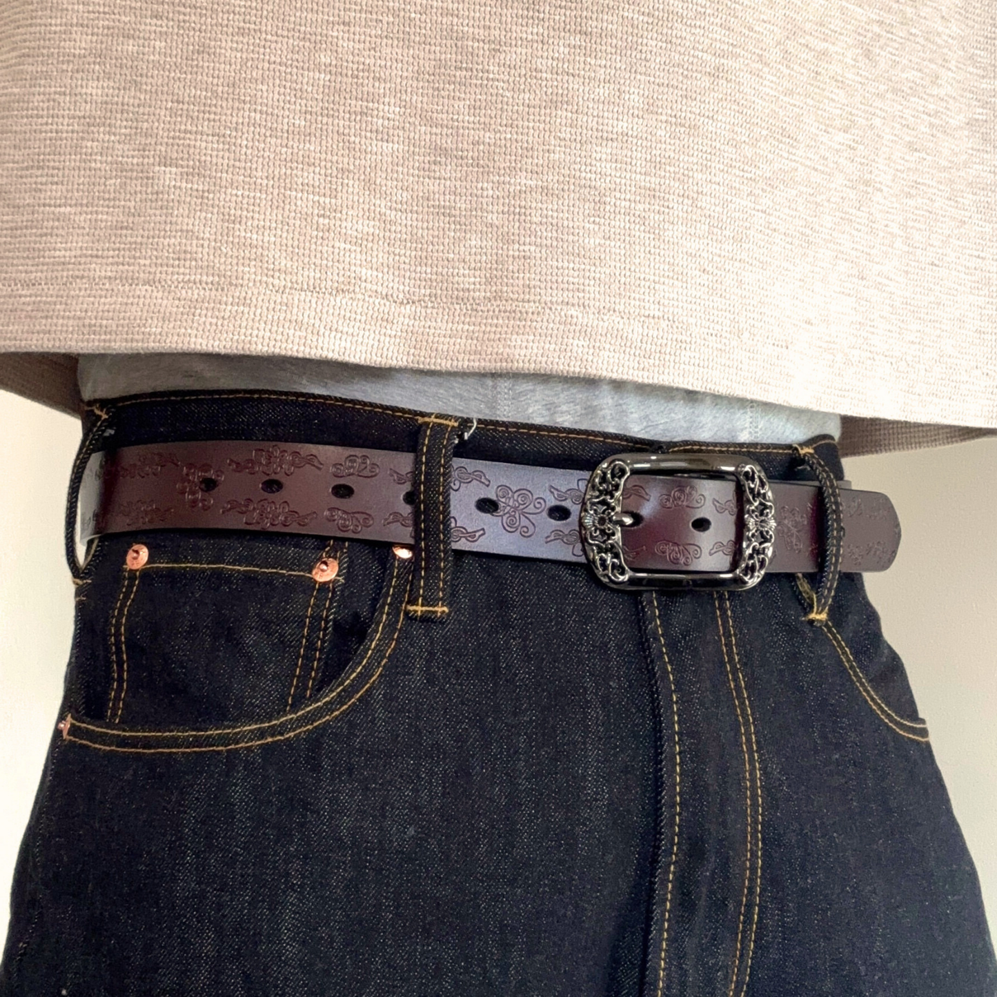 Brown Floral Vintage Belt