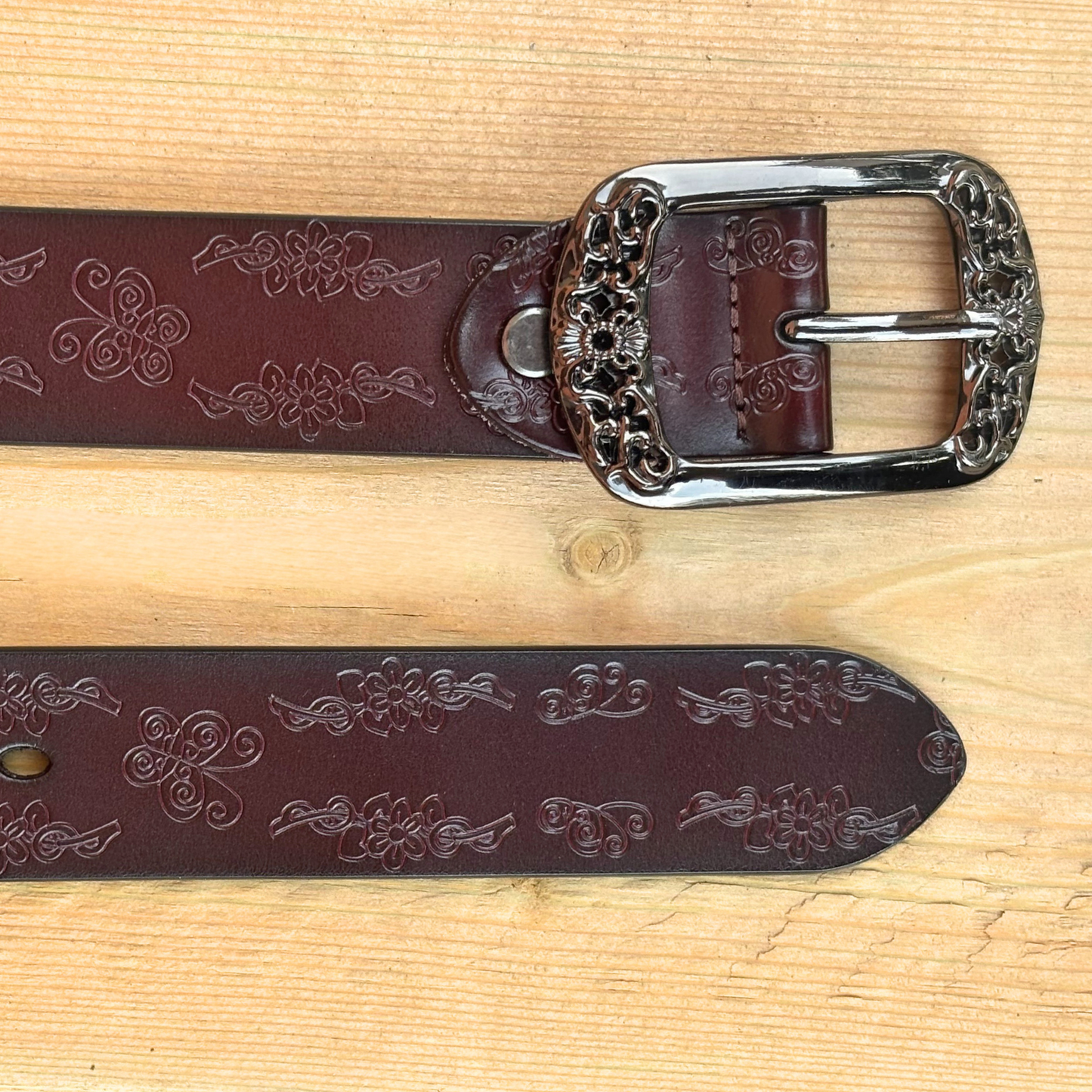 Brown Floral Vintage Belt