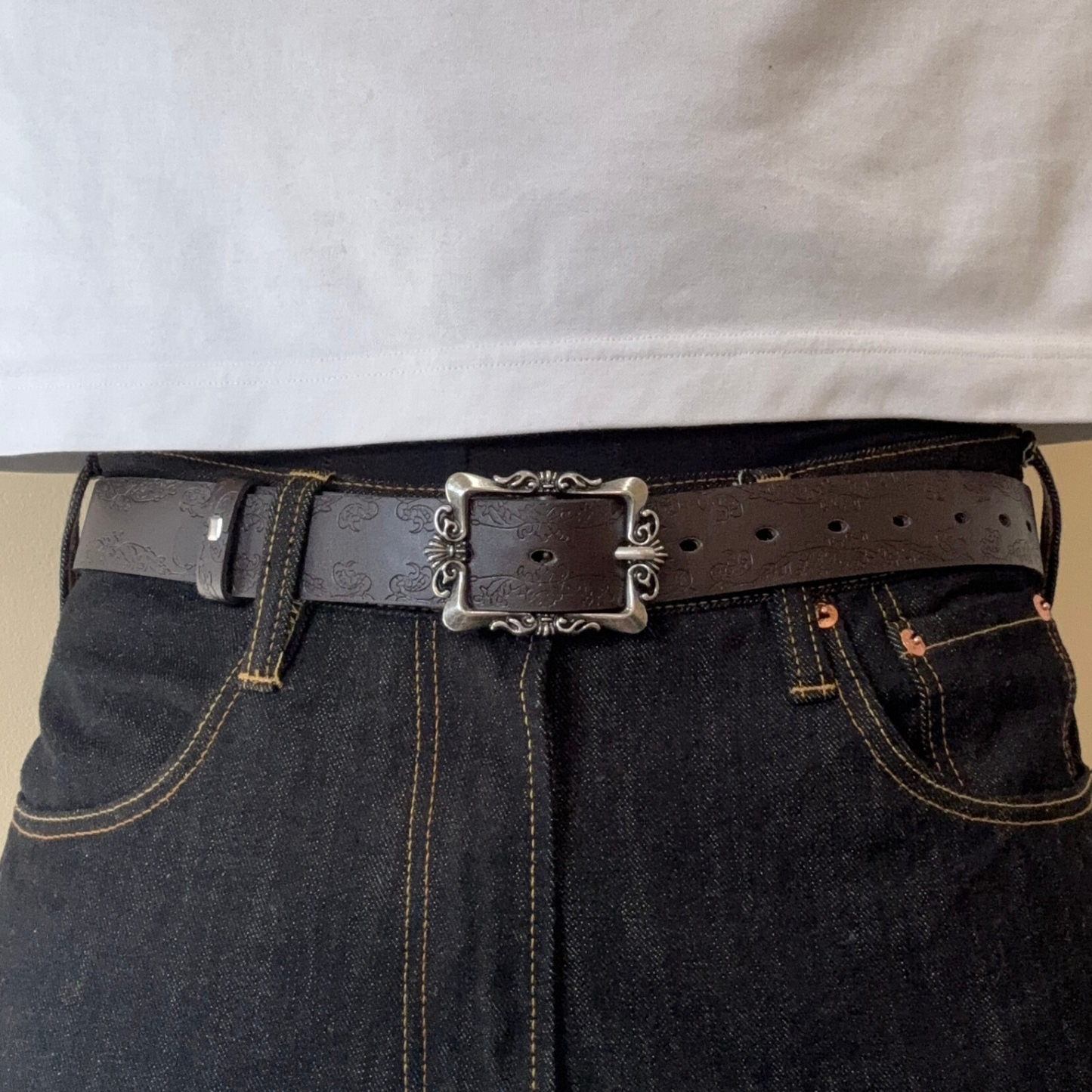 Brown Floral Vintage Belt